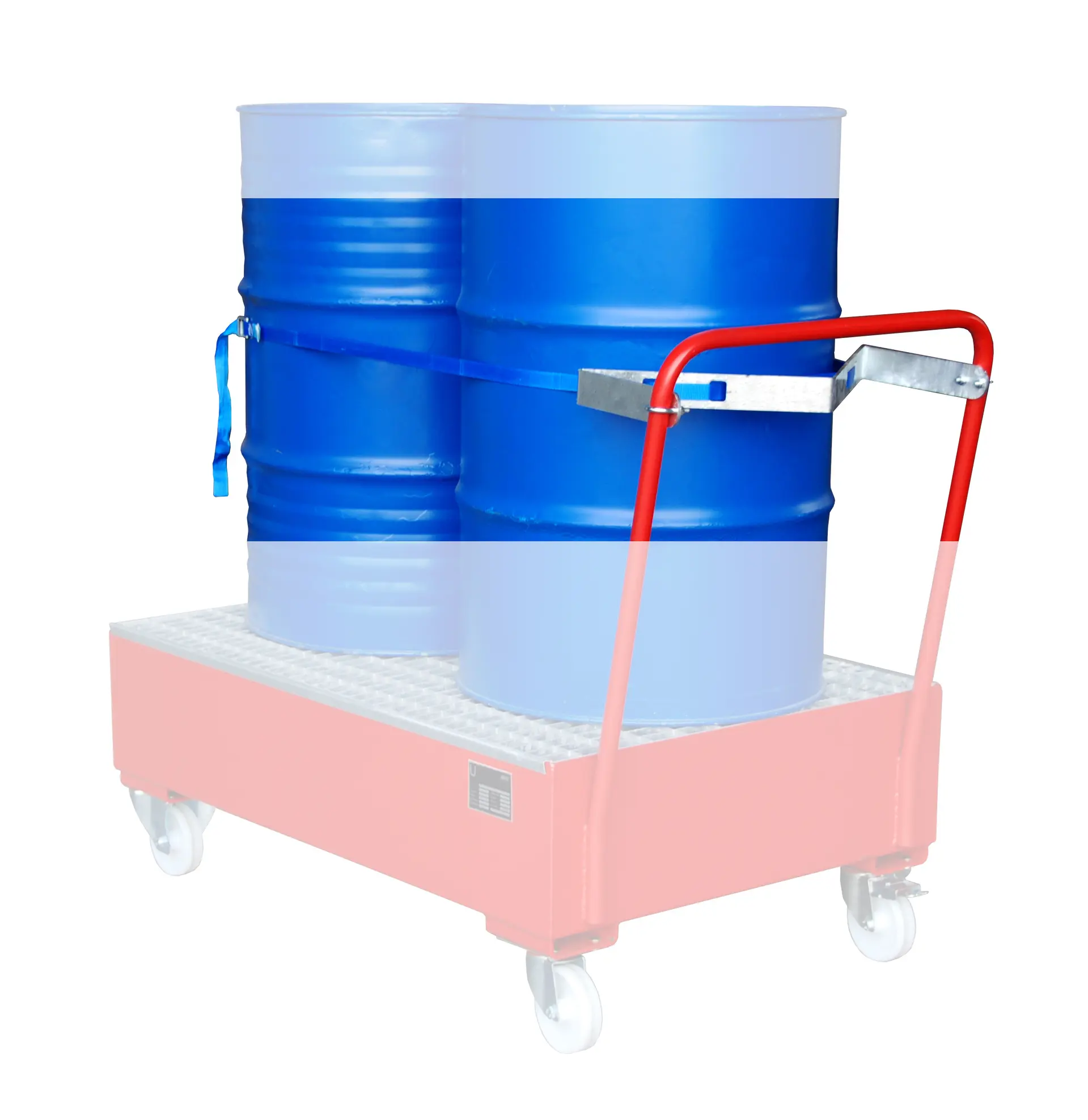 Fasshalterung mit Spanngurt für 2 x 200 Liter Fässer von BAUER Südlohn