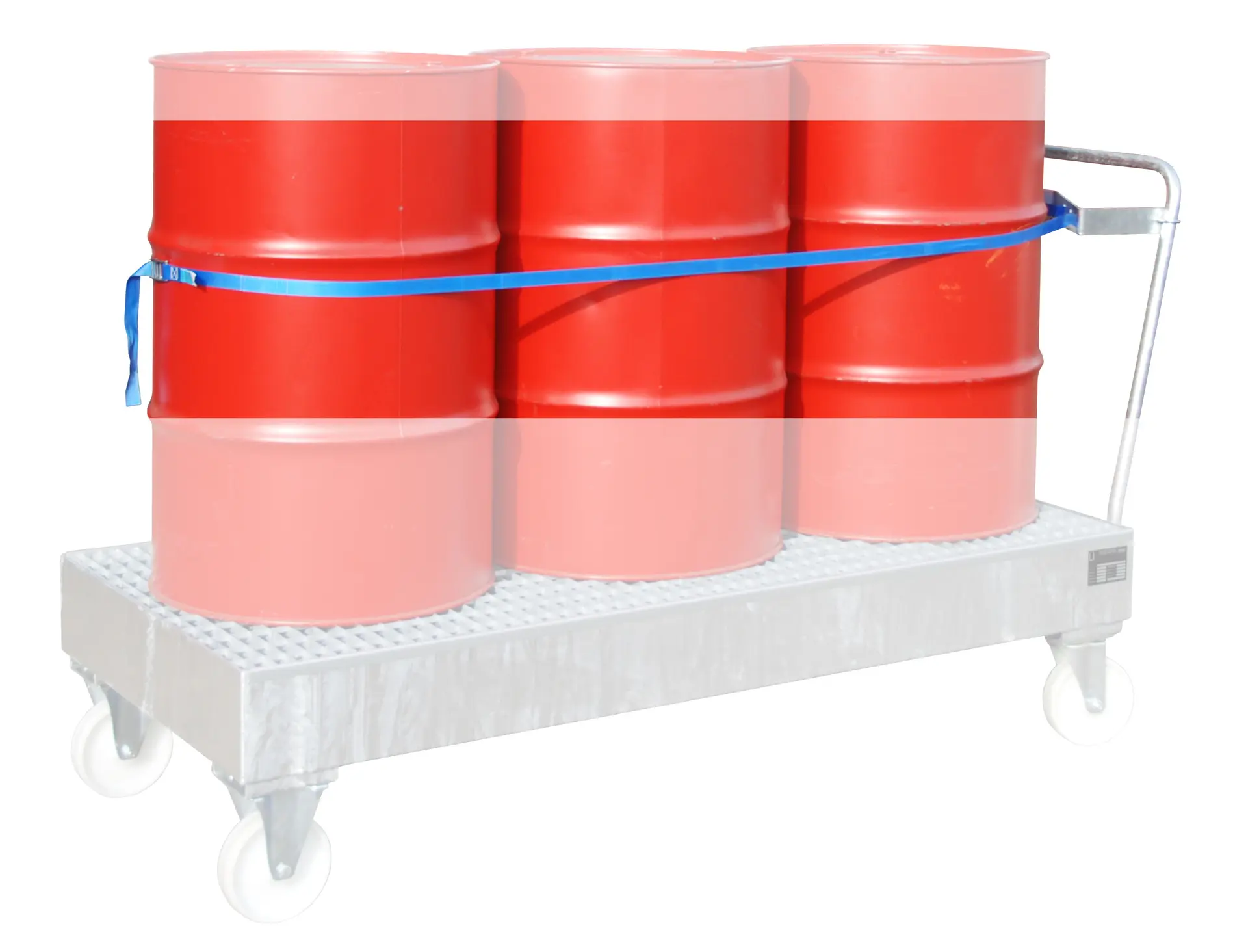 Fasshalterung mit Spanngurt für 3 x 200 Liter Fässer von BAUER Südlohn