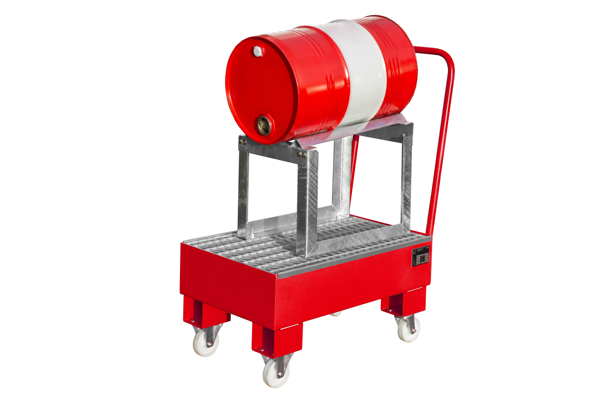 Fahrbare Auffangwanne AW 60-1 SRF, lackiert, Feuerrot